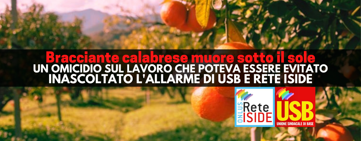 Bracciante calabrese muore sotto il sole