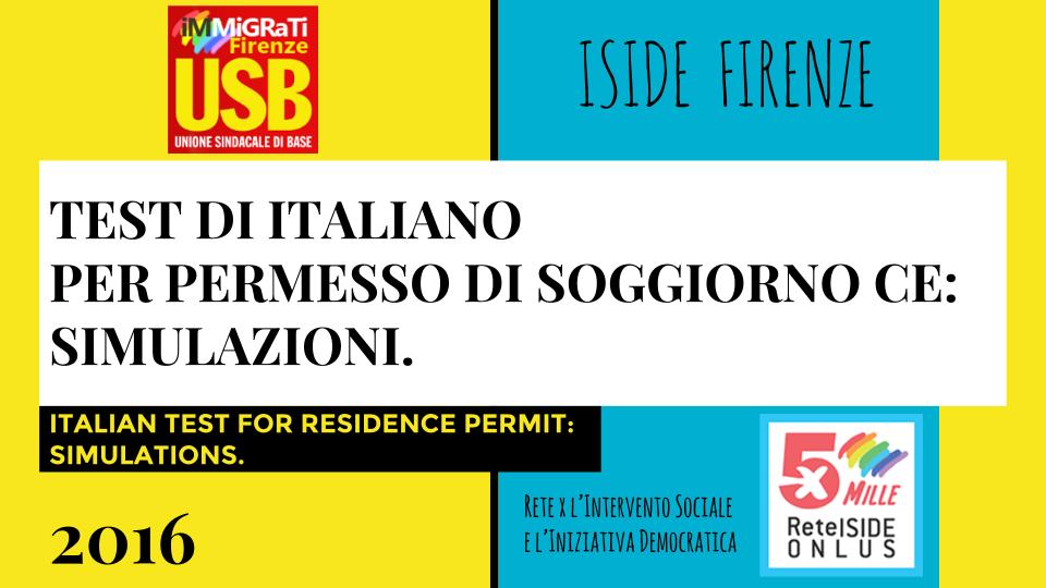 Italian Test for Residence Permit Simulation | Rete Iside ...