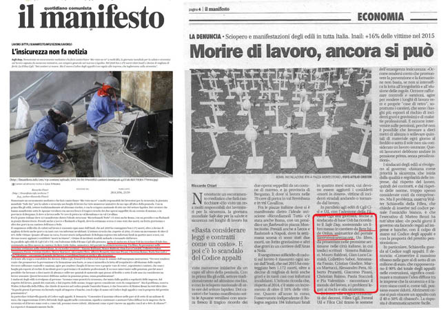 il manifesto su Mai Senza Rete