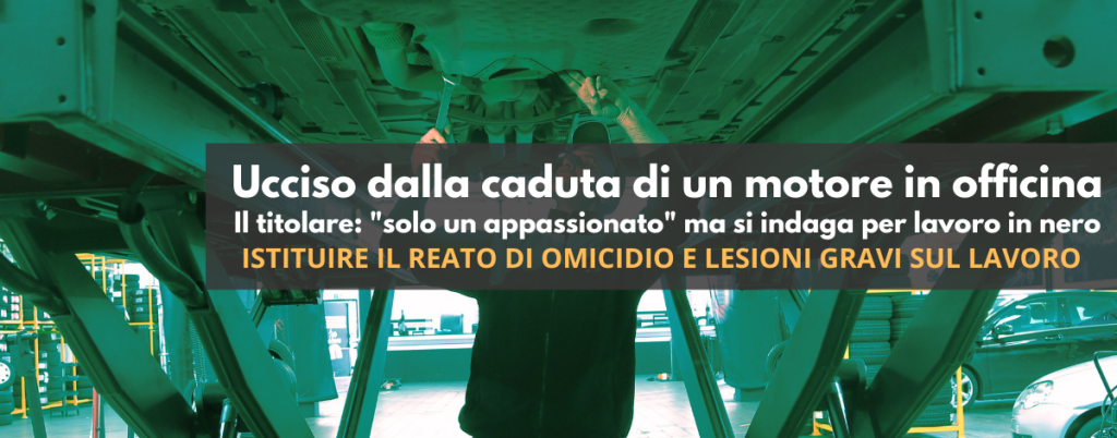 Ucciso dalla caduta di un motore in officina