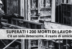 Superati i 200 morti di lavoro nel 2023